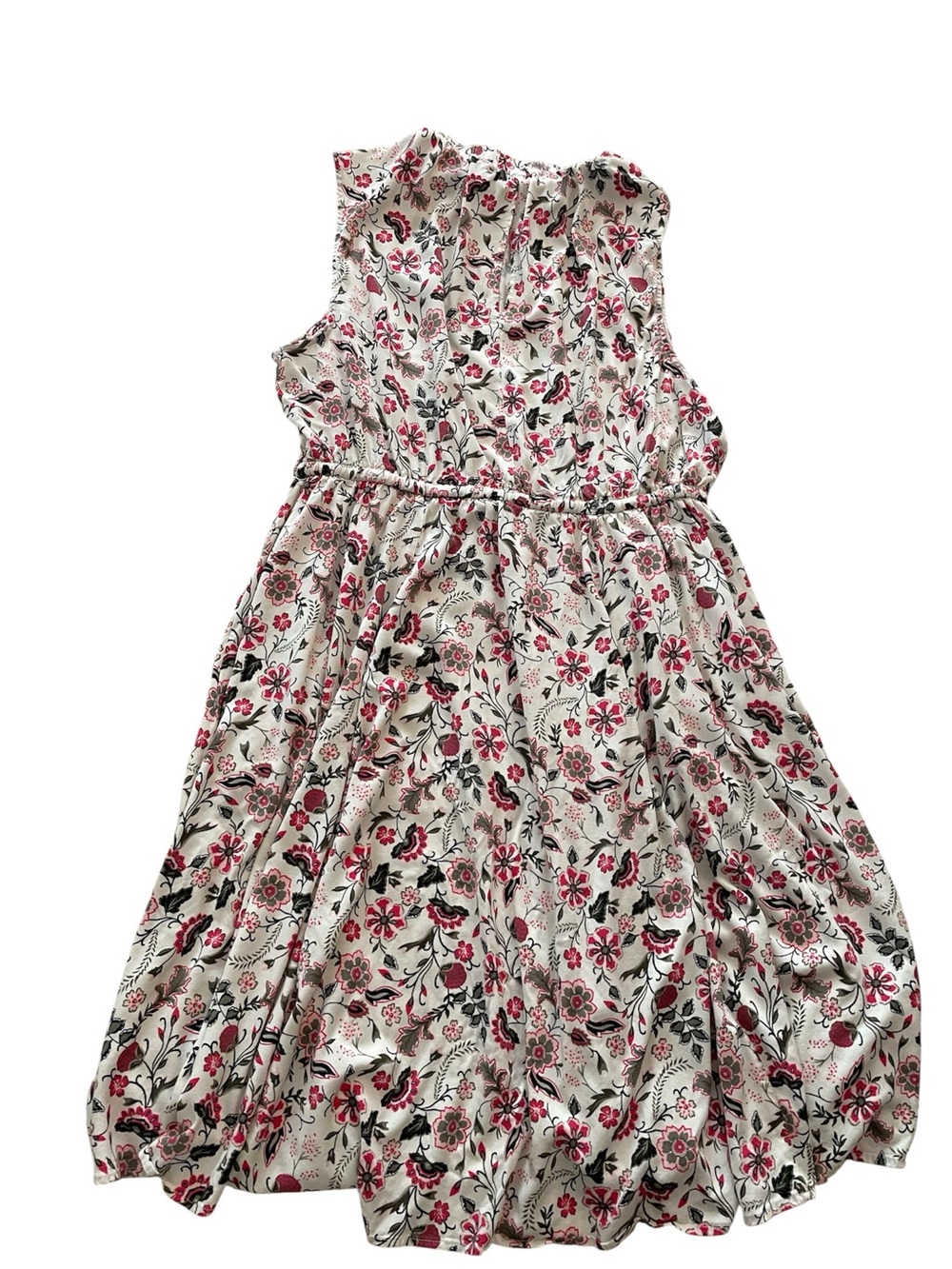 Floral Sleeveless Mock Neck Dress in Pink and White - Picture 7 of 11